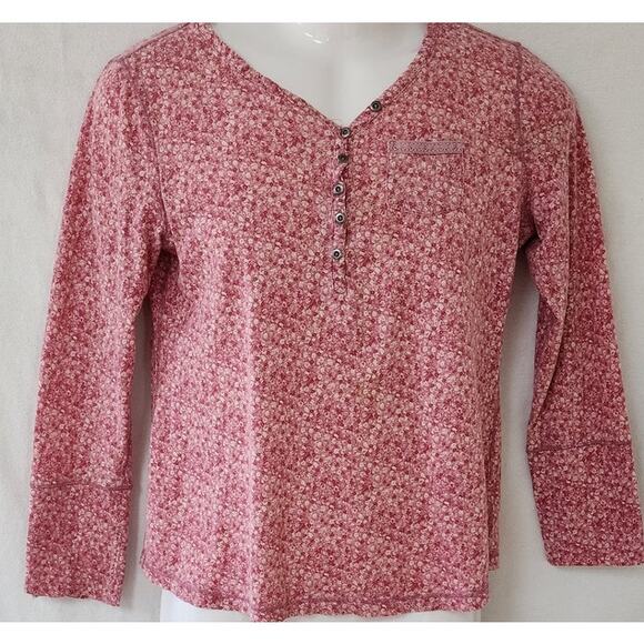 Ruff Hewn Long Sleeve Henly Neckline Floral Pattern Shirt Women's Size Small - Picture 1 of 8